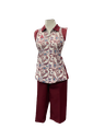 Combo Maroon Sleeveless Shirt + Elastic Waist Shorts